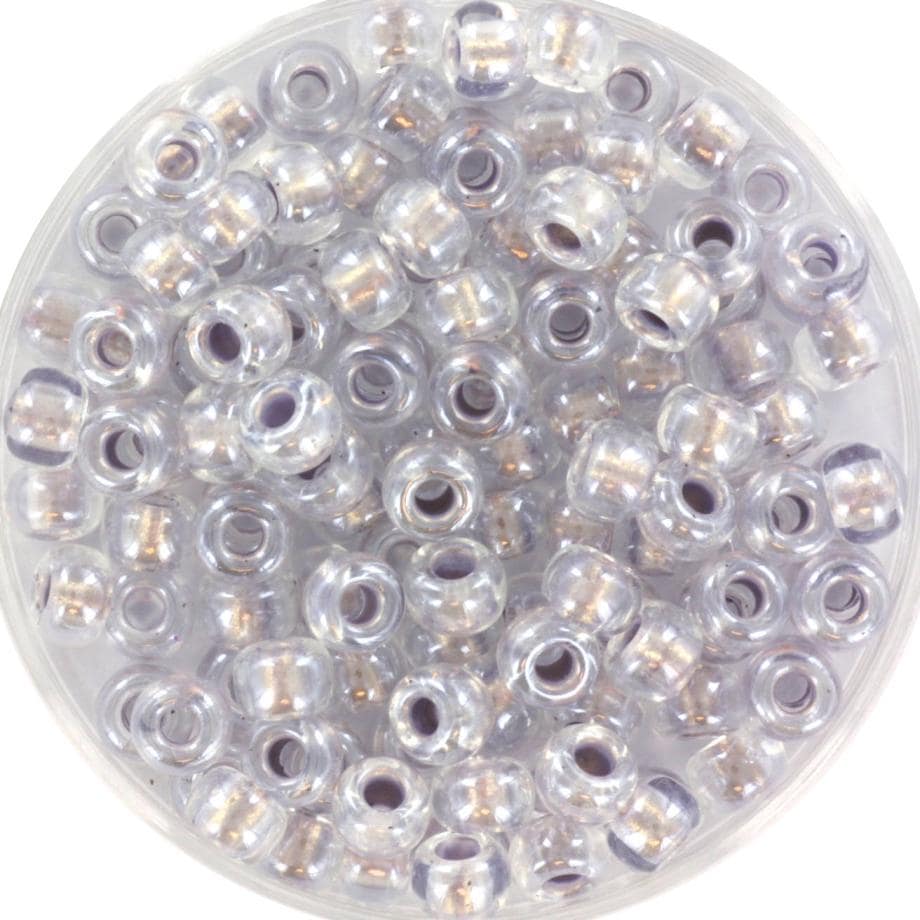 10g Miyuki seed beads 6/0, pearlized effect silver 4613, japanese beads, inside color gray, size 4mm, pony beads, silverlined