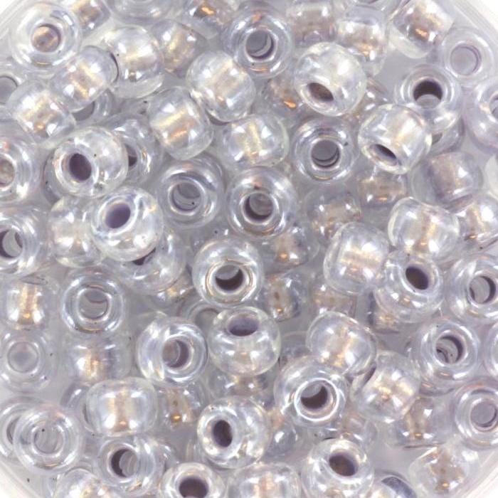 10g Miyuki seed beads 6/0, pearlized effect silver 4613, japanese beads, inside color gray, size 4mm, pony beads, silverlined