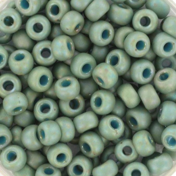 10g Miyuki seed beads 6/0, opaque glazed frosted rainbow celadon 4701 japanese beads, matte green, size 4mm, pony beads, teal beads