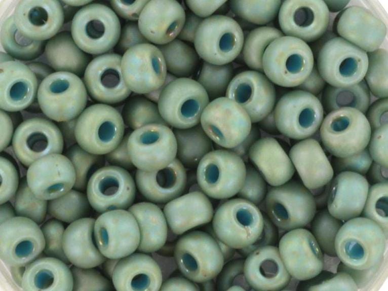 10g Miyuki seed beads 6/0, opaque glazed frosted rainbow celadon 4701 japanese beads, matte green, size 4mm, pony beads, teal beads