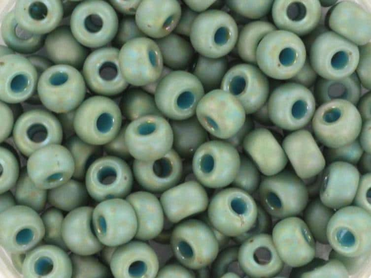 10g Miyuki seed beads 6/0, opaque glazed frosted rainbow celadon 4701 japanese beads, matte green, size 4mm, pony beads, teal beads