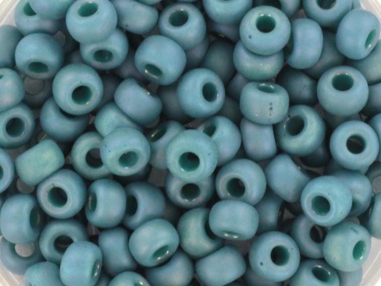 10g Miyuki seed beads 6/0, opaque glazed frosted rainbow peacock 4702 japanese beads, matte blue, size 4mm, pony beads, teal beads