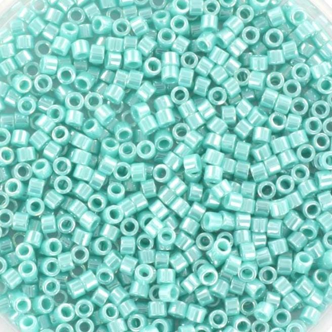 Miyuki Delica beads opaque luster sea opal, 5g 11/0 color DB1567, cylindrical beads, turquoise Miyuki DB 1567, aqua green