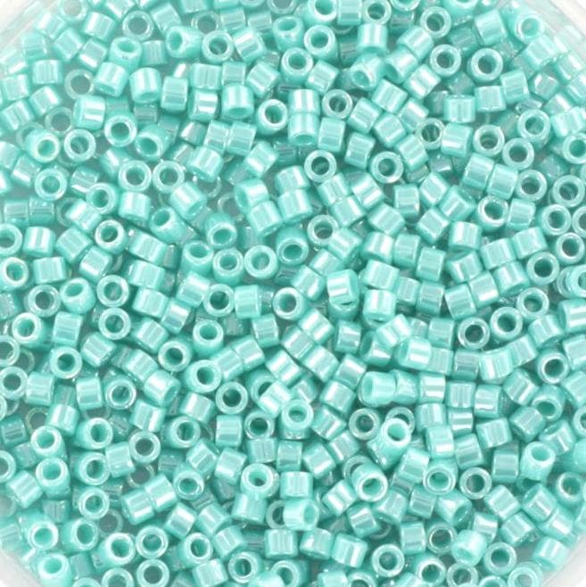 Miyuki Delica beads opaque luster sea opal, 5g 11/0 color DB1567, cylindrical beads, turquoise Miyuki DB 1567, aqua green