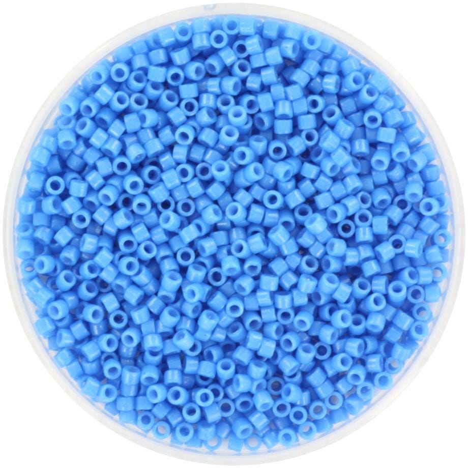 Miyuki Delica beads duracoat opaque dyed delphinium blue, 5g 11/0 color DB 2134, cylindrical beads, Miyuki opaque blue DB2134