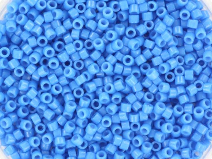 Miyuki Delica beads duracoat opaque dyed delphinium blue, 5g 11/0 color DB 2134, cylindrical beads, Miyuki opaque blue DB2134