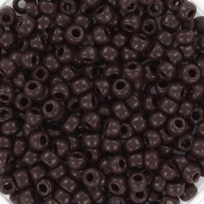 10g Miyuki seed beads 8/0, opaque chocolate 409, japanese beads, brown seed beads, size 8 3mm, bright colors, large beads