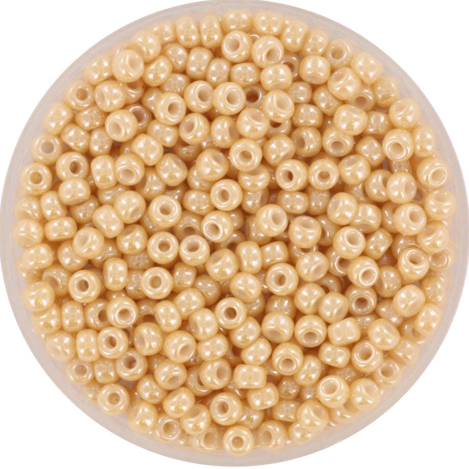 10g Miyuki seed beads 8/0, ceylon light cramel 593, japanese beads, beige beads, size 3mm, light brown seed beads