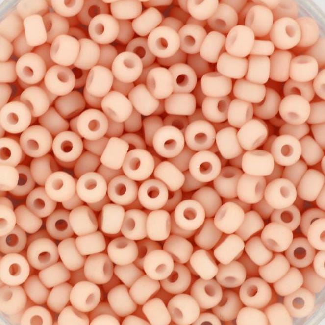 10g Miyuki seed beads 8/0, opaque matte tea rose 2036, japanese beads, light pink beads, size 3mm, pastel rocailles, Miyuki light rose