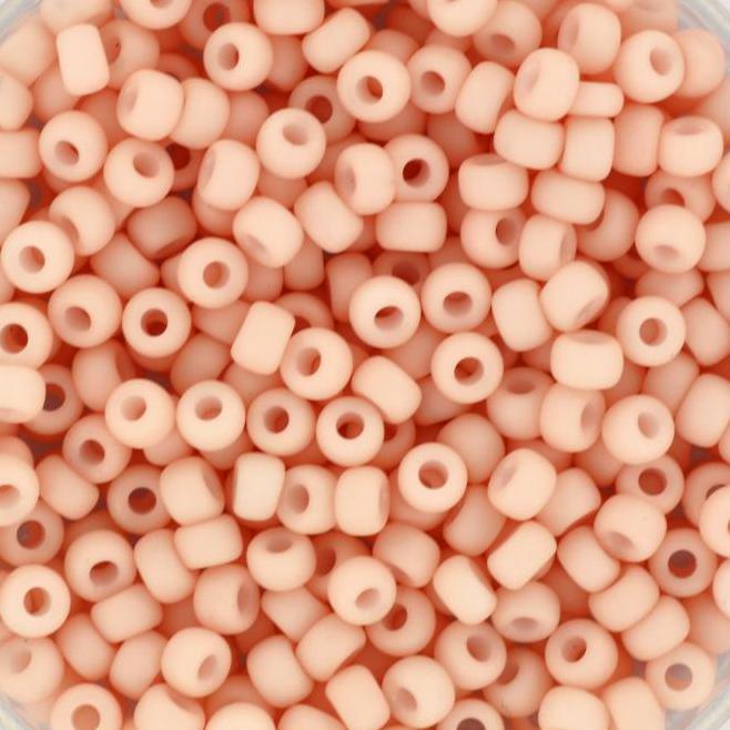 10g Miyuki seed beads 8/0, opaque matte tea rose 2036, japanese beads, light pink beads, size 3mm, pastel rocailles, Miyuki light rose