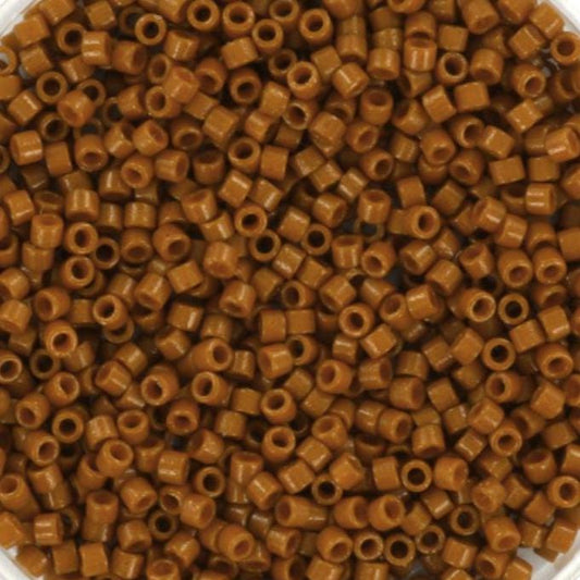 Miyuki Delica beads duracoat opaque dyed persimmon, 5g 11/0 DB2108, cylindrical beads, 1.6mm beads, brown Miyuki, DB 2108