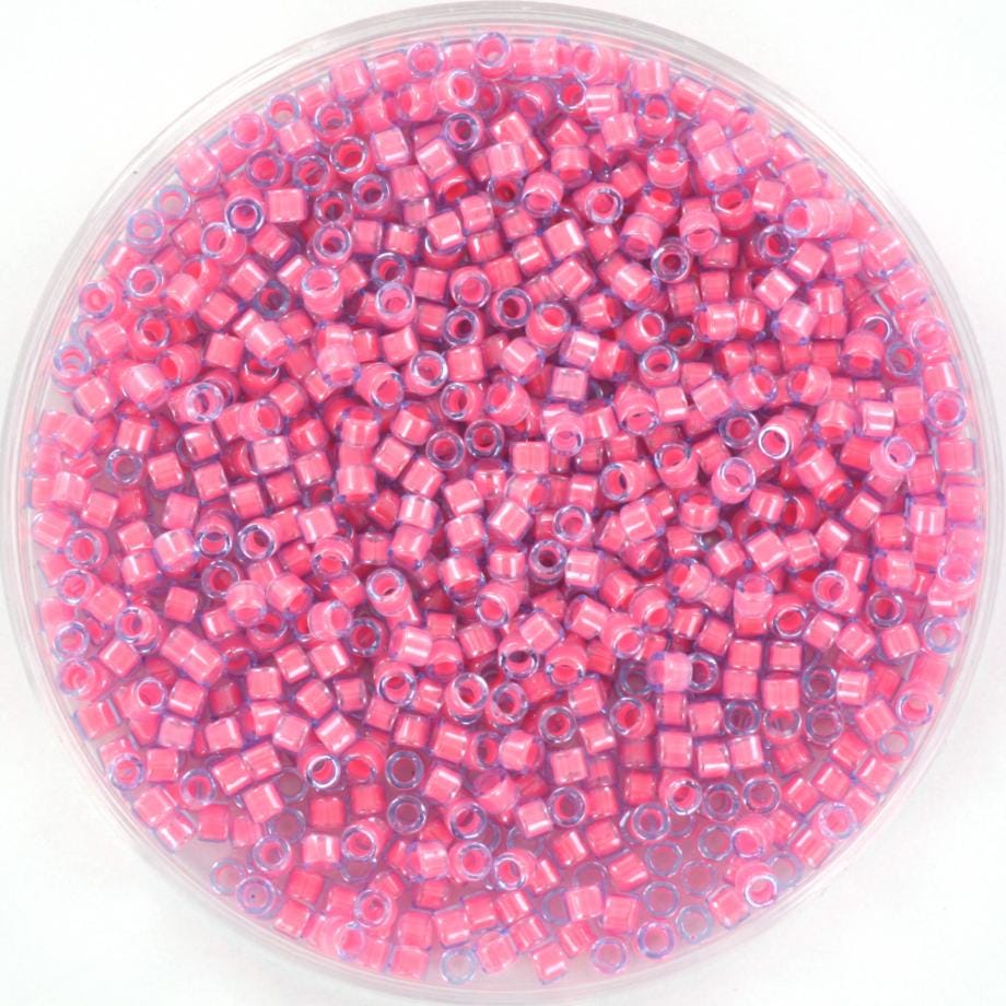 Miyuki Delica beads luminous pink taffy, 5g 11/0 color DB 2048, cylindrical beads, Miyuki pink beads, Miyuki neon pink