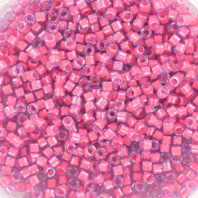 Miyuki Delica beads luminous pink taffy, 5g 11/0 color DB 2048, cylindrical beads, Miyuki pink beads, Miyuki neon pink