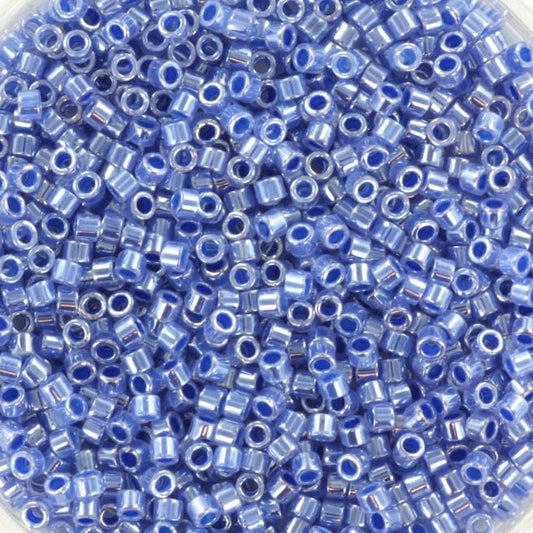 Miyuki Delica beads ceylon blue, size 11/0 color DB 243, Japanese beads, cylindrical beads, Miyuki dark blue luster, Miyuki DB243