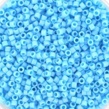 Miyuki Delica beads opaque matte ab turquoise blue, size 11/0 color DB 879, Japanese beads, cylindrical beads, Miyuki DB879, Miyuk blue