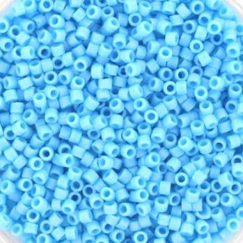 Miyuki Delica beads opaque matte ab turquoise blue, size 11/0 color DB 879, Japanese beads, cylindrical beads, Miyuki DB879, Miyuk blue