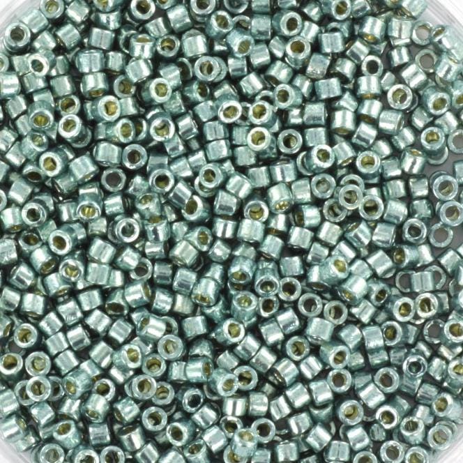 Miyuki Delica beads duracoat galvanized dark sea foam, 5g 11/0 DB 1846, Miyuki Delica light blue, metallic blue, japanese beads, Seed beads