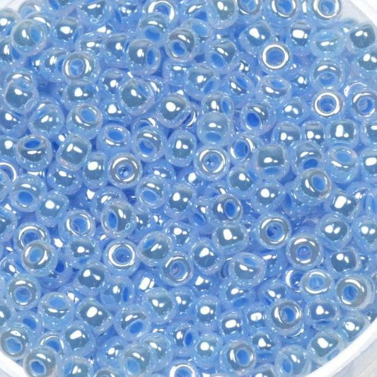 10g Miyuki seed beads 8/0, ceylon sky blue 524, japanese beads high quality, blue beads, size 8 3mm, shiny rocailles, luster beads