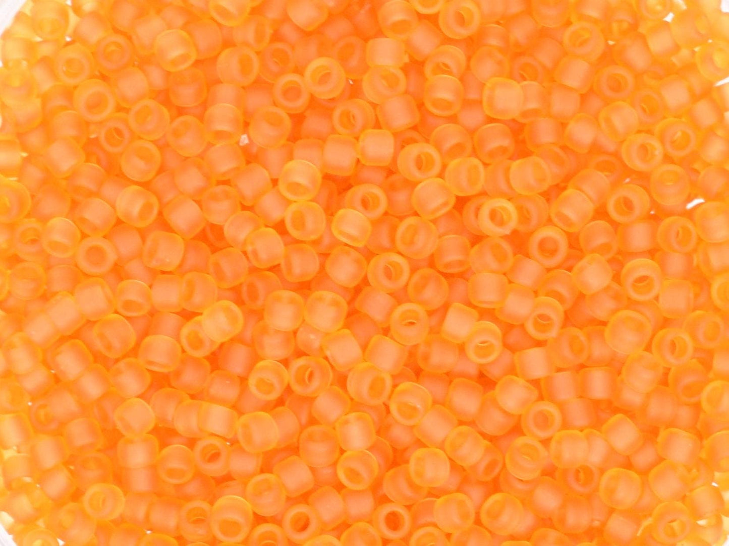 5g Toho seed beads 15/0, Transparent frosted dark topaz, TR-15-2CF, japanese beads, orange matte, size 15 beads, tiny Toho round beads