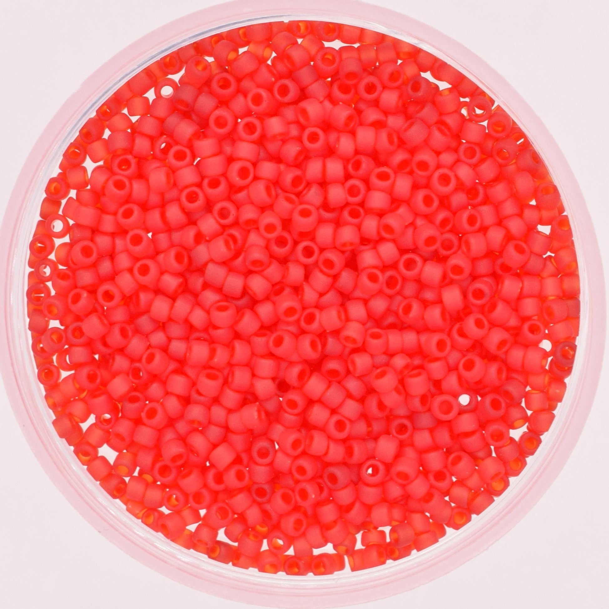 5g Toho seed beads 15/0, Transparent Frosted Ruby, TR-15-5CF, japanese beads, red matte beads, size 15 seed beads, tiny beads, Toho round