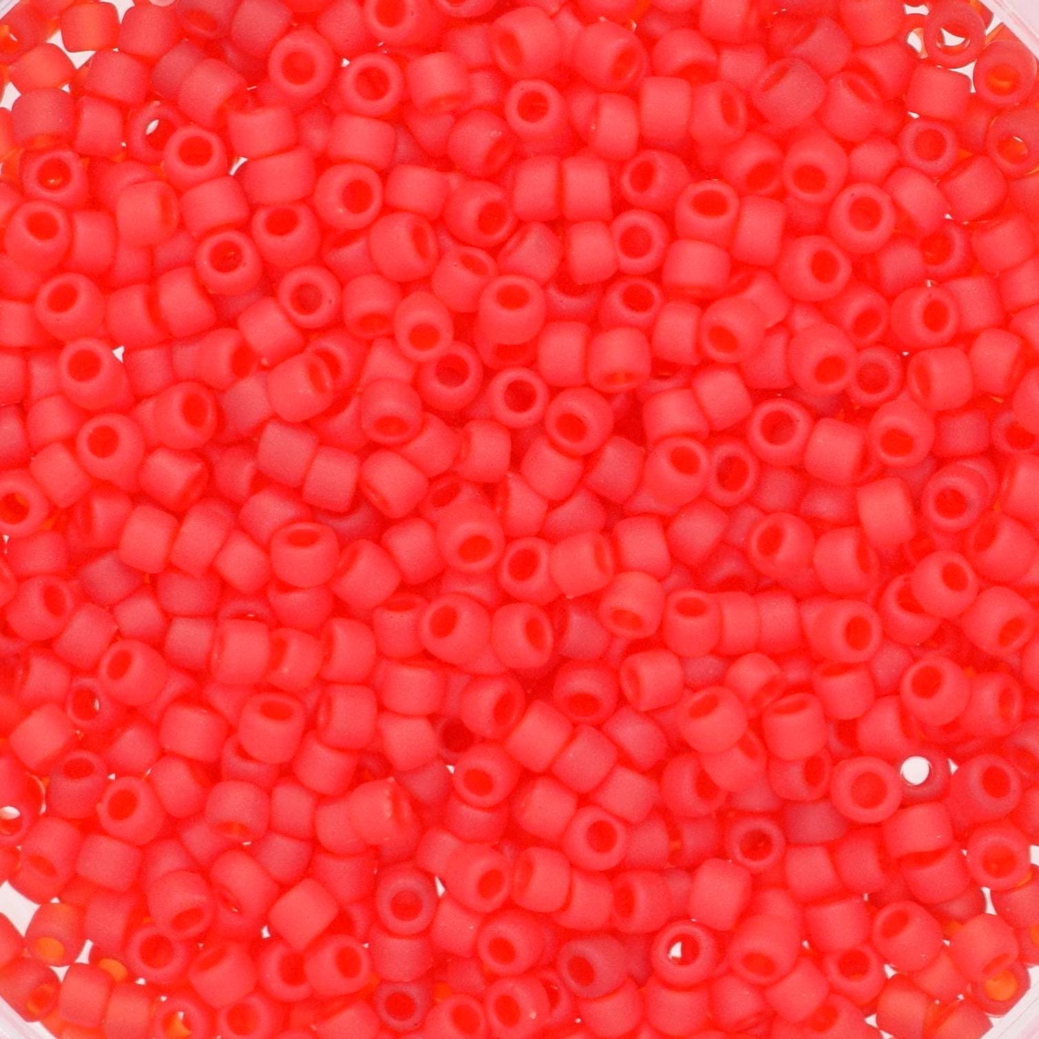 5g Toho seed beads 15/0, Transparent Frosted Ruby, TR-15-5CF, japanese beads, red matte beads, size 15 seed beads, tiny beads, Toho round