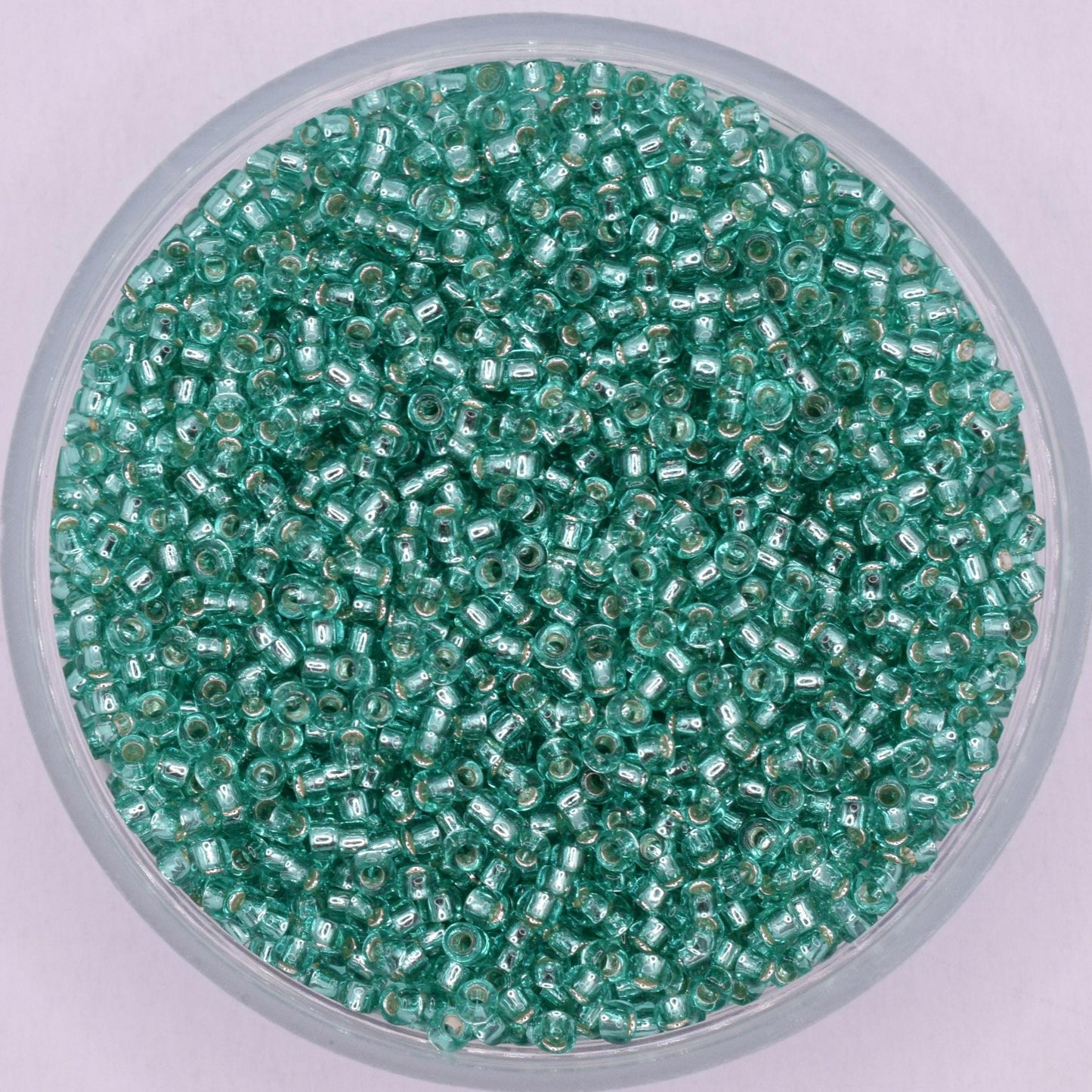 5g Toho seed beads 15/0, Silverlined dark periodot, TR-15-24B, japanese beads, transparent green, tiny beads, Toho round, dark green clear