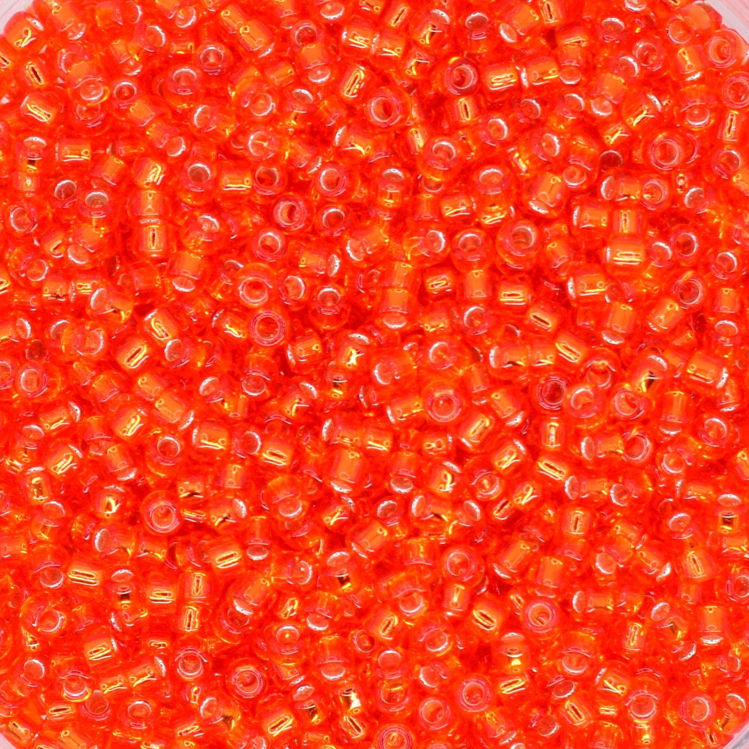 5g Toho seed beads 15/0, Silverlined light siam ruby, TR-15-25, japanese beads, transparent red, tiny beads, Toho round, bright red rocaille