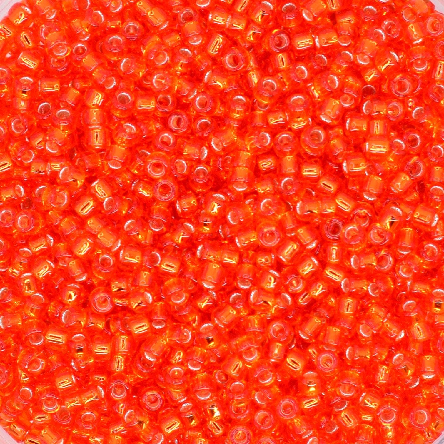 5g Toho seed beads 15/0, Silverlined light siam ruby, TR-15-25, japanese beads, transparent red, tiny beads, Toho round, bright red rocaille