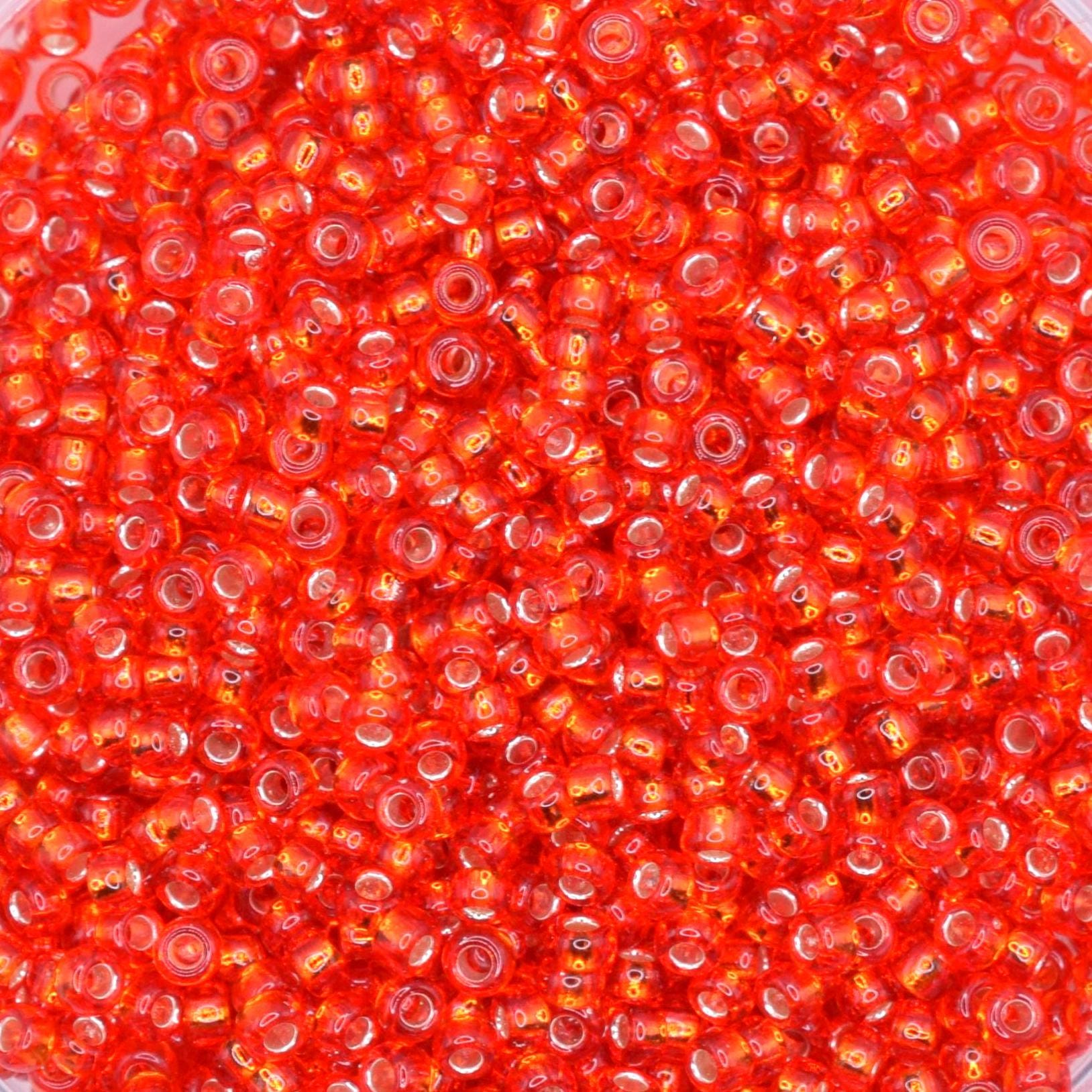 5g Toho seed beads 15/0, Silverlined siam ruby, TR-15-25B, japanese beads, transparent red, tiny beads, Toho round, bright red rocaille