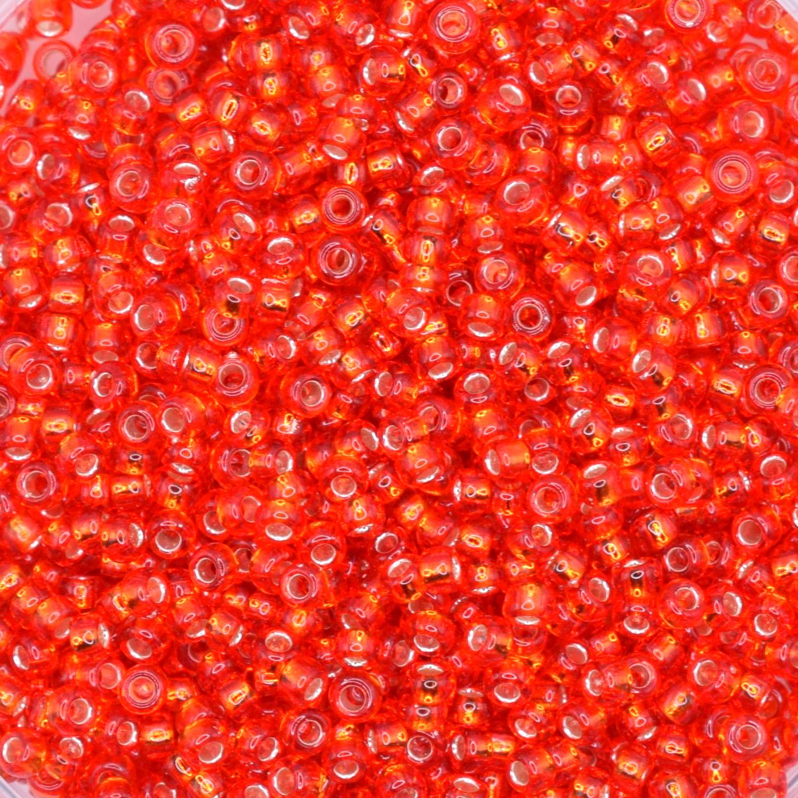 5g Toho seed beads 15/0, Silverlined siam ruby, TR-15-25B, japanese beads, transparent red, tiny beads, Toho round, bright red rocaille