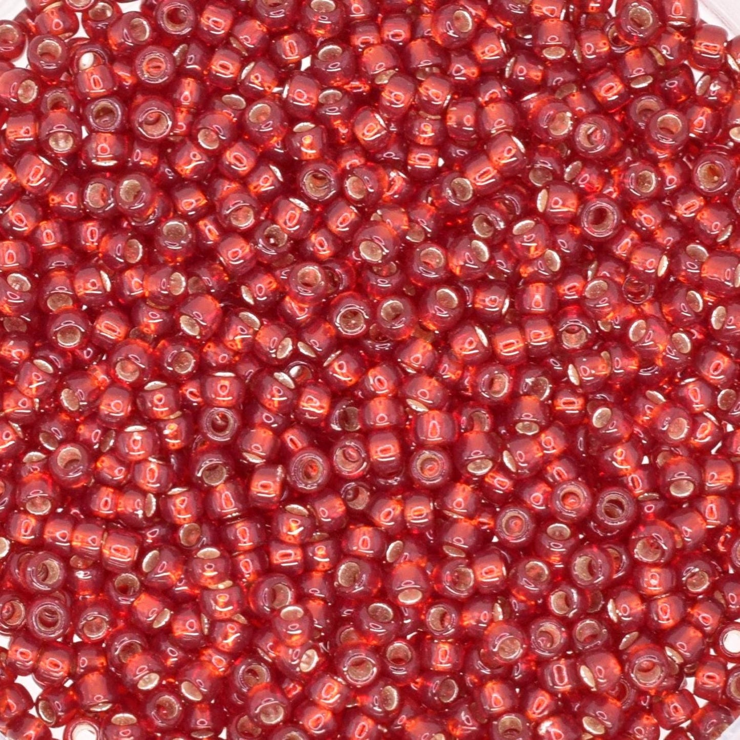 5g Toho seed beads 15/0, Silverlined garnet, TR-15-25D, japanese beads, transparent red, tiny beads, Toho round, dark red rocailles