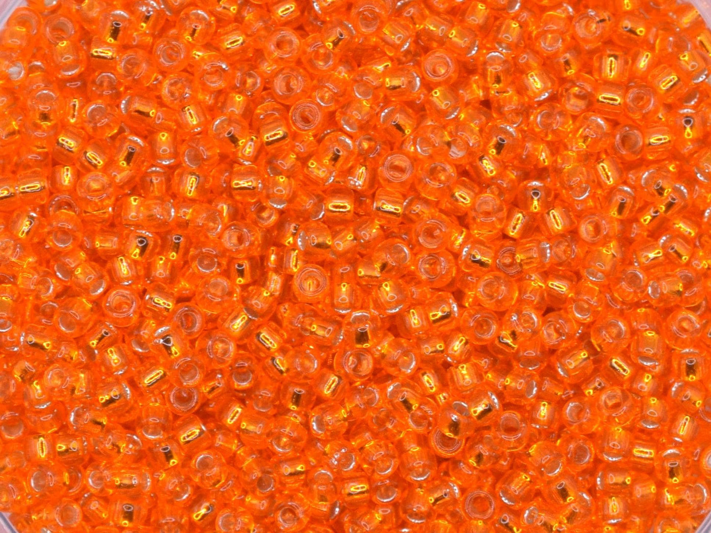 5g Toho seed beads 15/0, Silverlined hyacinth, TR-15-30B, japanese beads, transparent orange, tiny beads, Toho round, orange rocailles