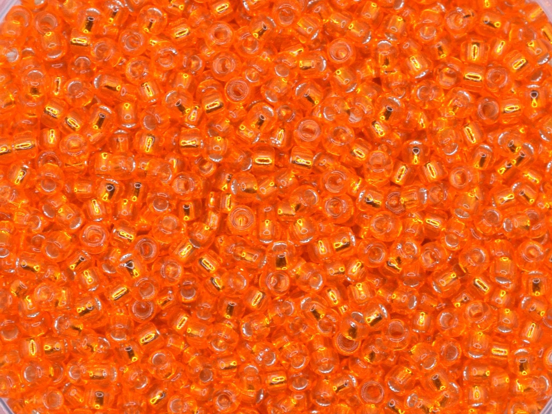 5g Toho seed beads 15/0, Silverlined hyacinth, TR-15-30B, japanese beads, transparent orange, tiny beads, Toho round, orange rocailles