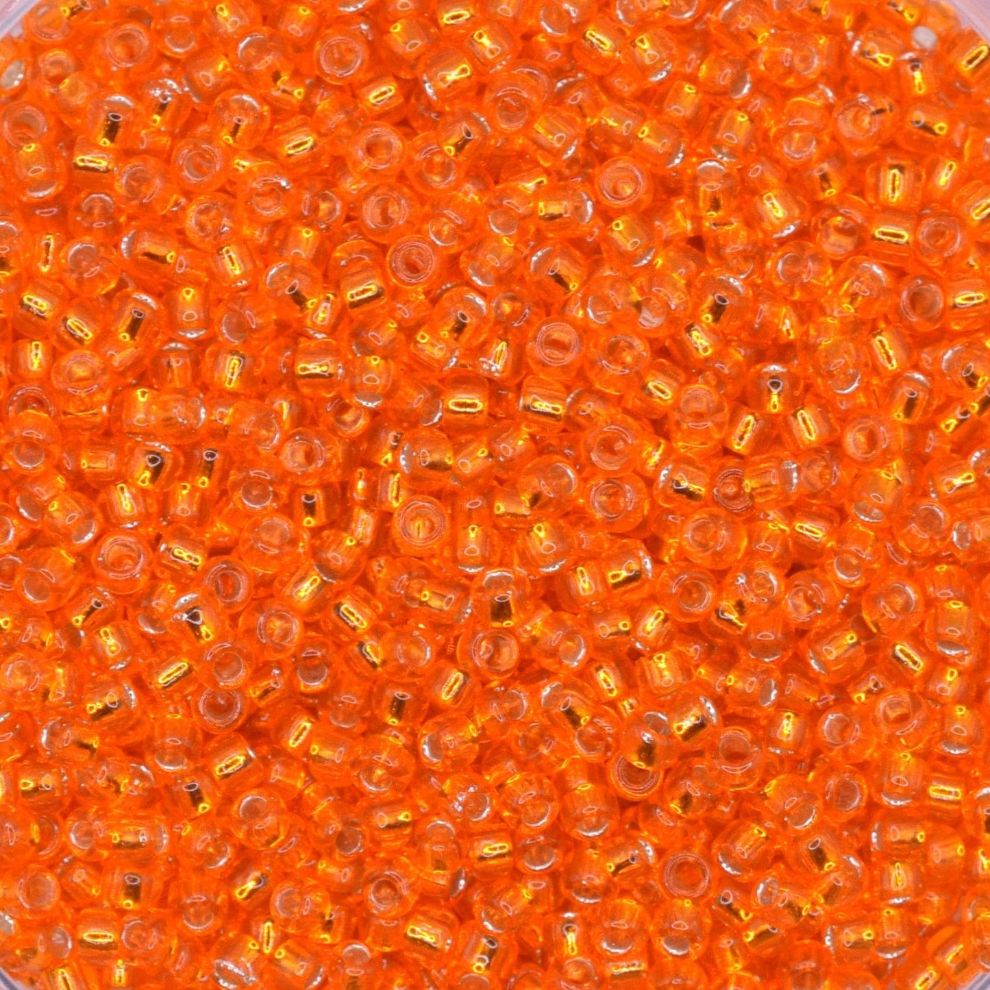 5g Toho seed beads 15/0, Silverlined hyacinth, TR-15-30B, japanese beads, transparent orange, tiny beads, Toho round, orange rocailles