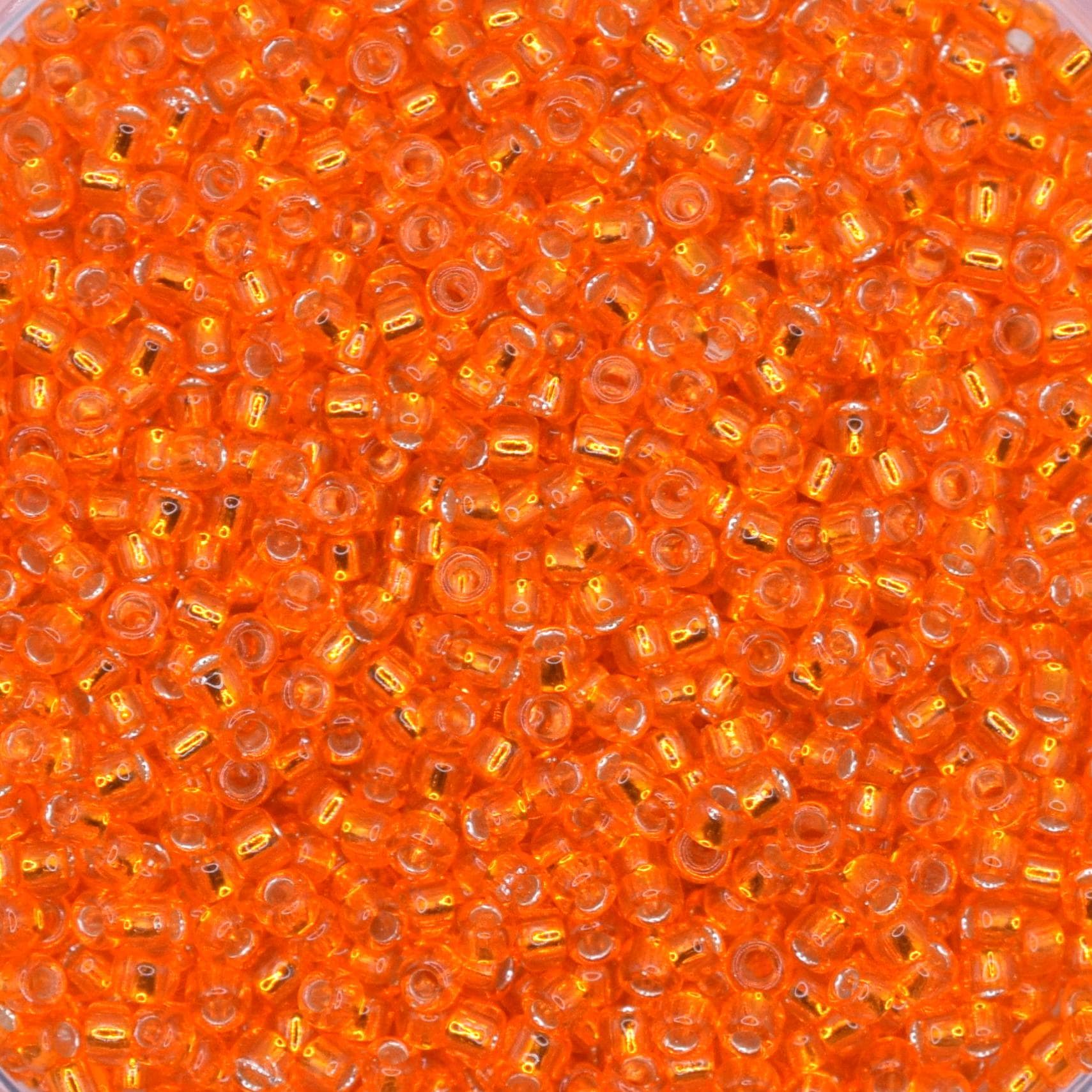 5g Toho seed beads 15/0, Silverlined hyacinth, TR-15-30B, japanese beads, transparent orange, tiny beads, Toho round, orange rocailles