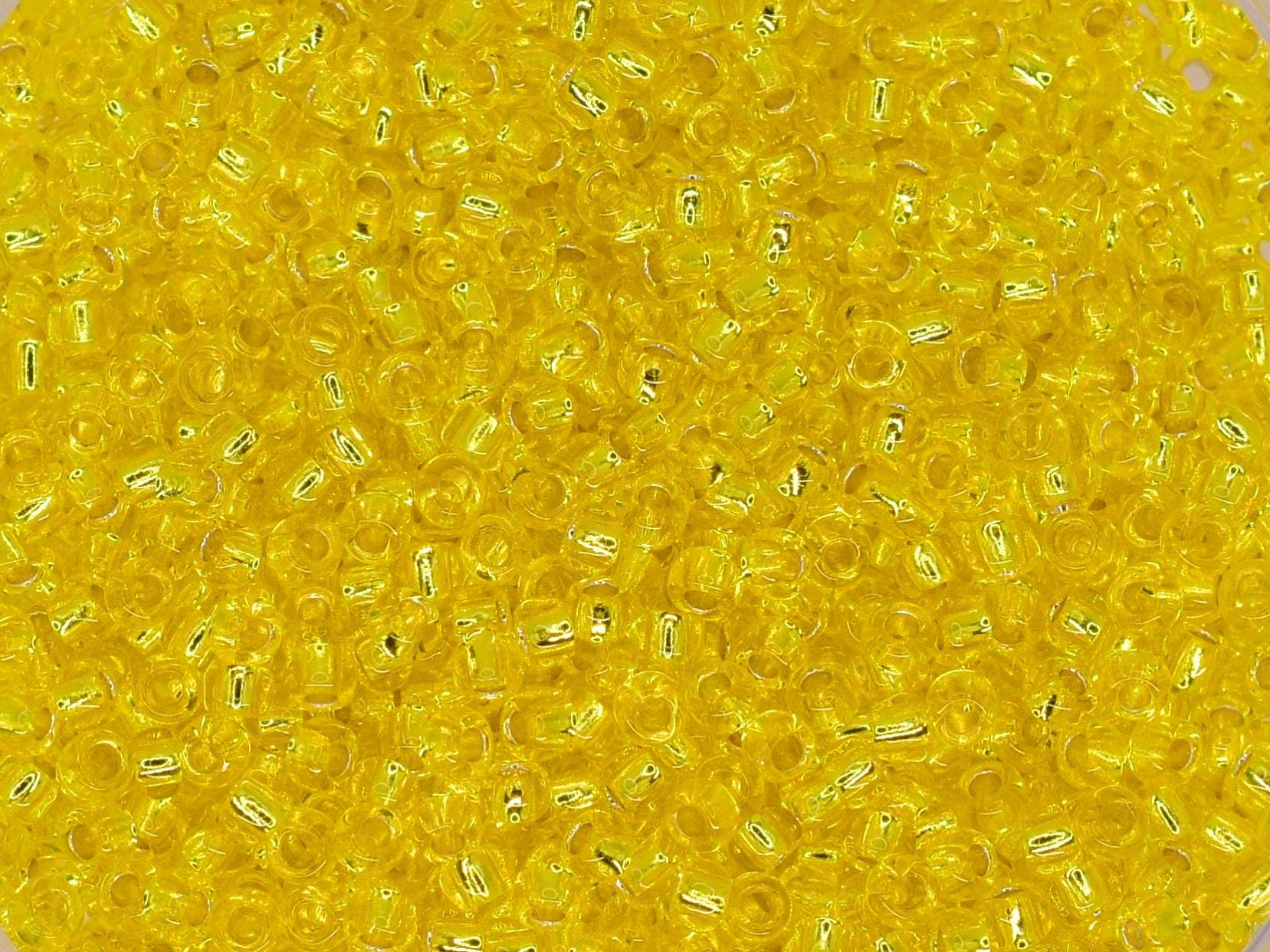 5g Toho seed beads 15/0, Silverlined lemon, TR-15-32, japanese beads, transparent yellow, tiny beads, Toho round, yellow rocailles