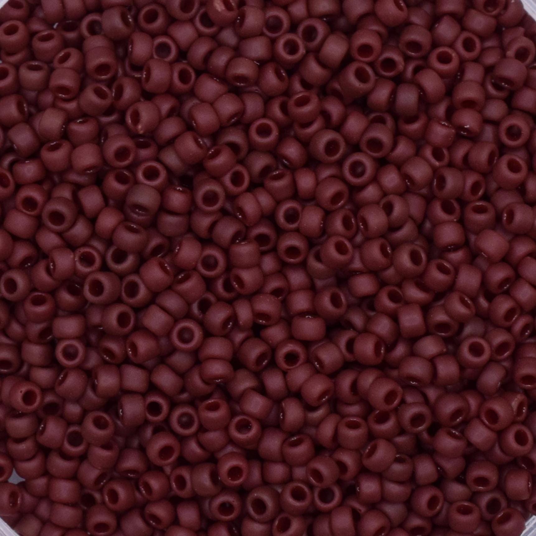 5g Toho seed beads 15/0, Opaque frosted oxblood, TR-15-46F, japanese beads, matte brown beads, tiny beads, Toho brown seed beads