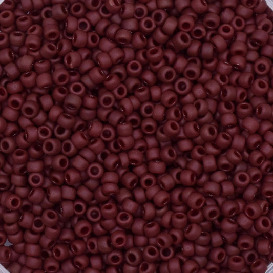 5g Toho seed beads 15/0, Opaque frosted oxblood, TR-15-46F, japanese beads, matte brown beads, tiny beads, Toho brown seed beads