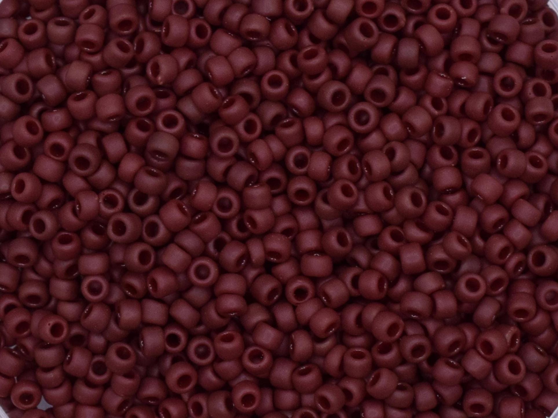 5g Toho seed beads 15/0, Opaque frosted oxblood, TR-15-46F, japanese beads, matte brown beads, tiny beads, Toho brown seed beads