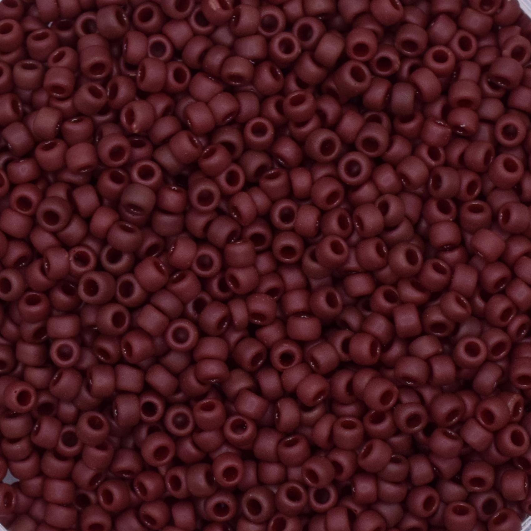 5g Toho seed beads 15/0, Opaque frosted oxblood, TR-15-46F, japanese beads, matte brown beads, tiny beads, Toho brown seed beads