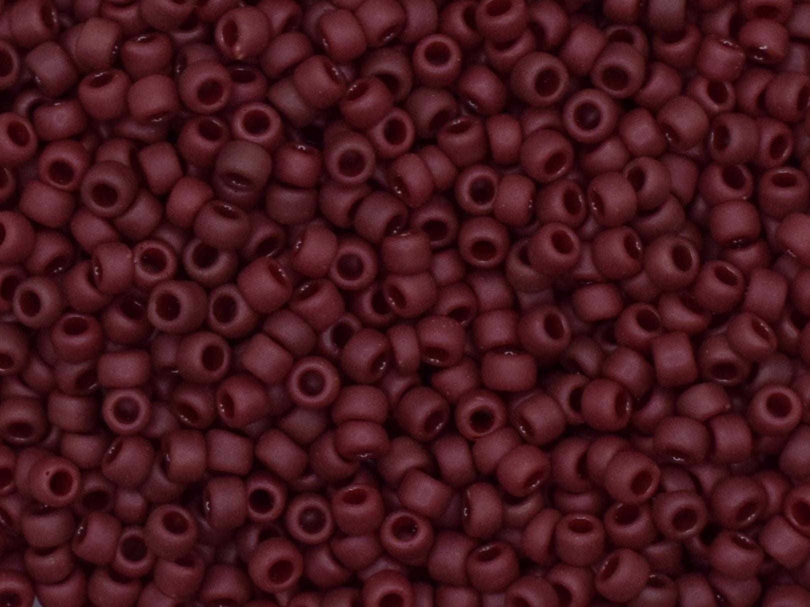 5g Toho seed beads 15/0, Opaque frosted oxblood, TR-15-46F, japanese beads, matte brown beads, tiny beads, Toho brown seed beads