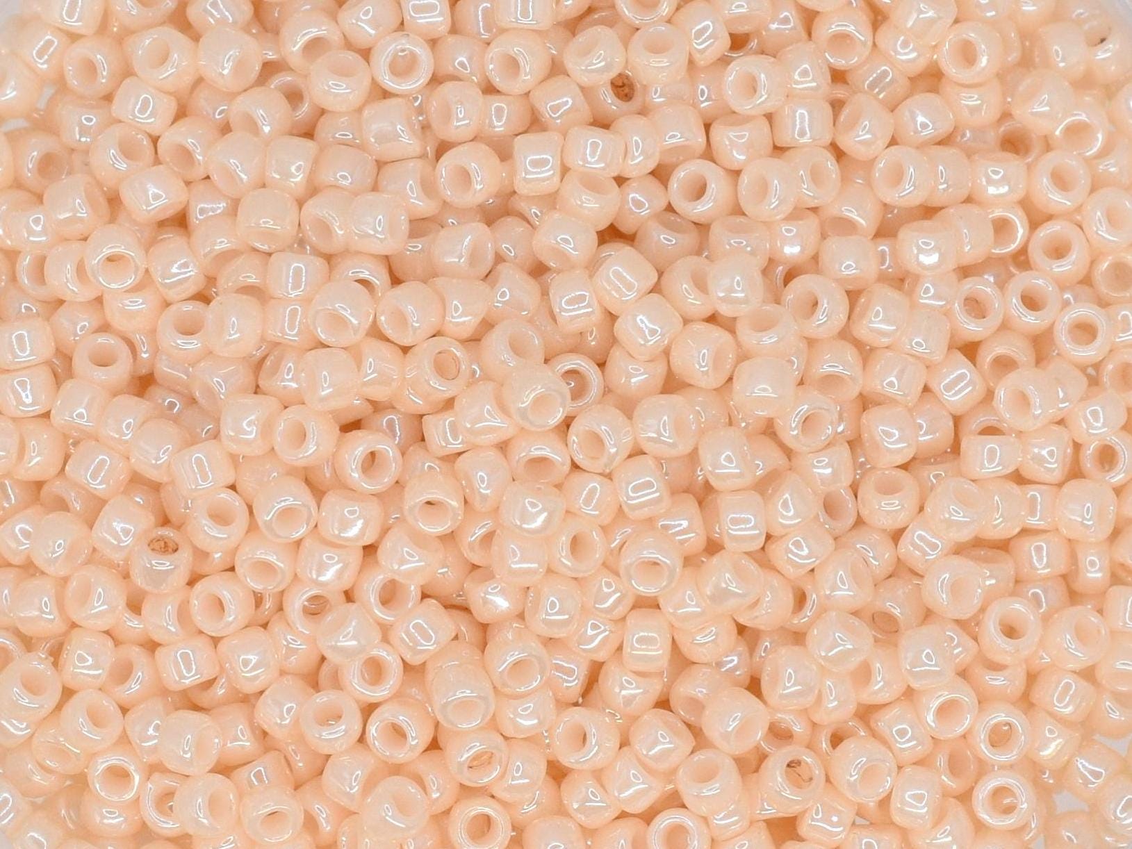 5g Toho seed beads 15/0, Opaque lustered light beige, TR-15-123, japanese beads, off white beads, tiny beads, Toho cream seed beads