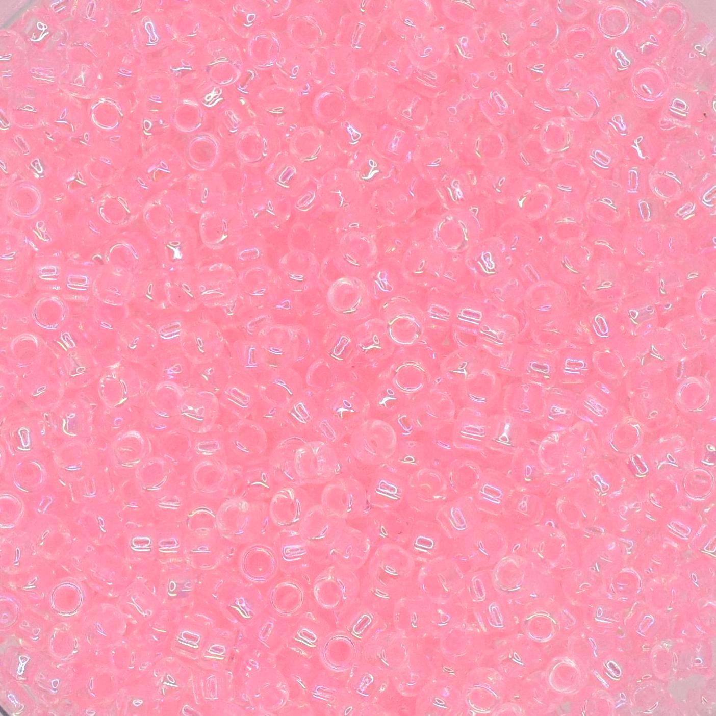 5g Toho seed beads 15/0, Transparent Rainbow ballerina Pink, TR-15-171D, japanese beads, transparent pink beads, tiny beads, light pink