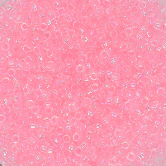 5g Toho seed beads 15/0, Transparent Rainbow ballerina Pink, TR-15-171D, japanese beads, transparent pink beads, tiny beads, light pink