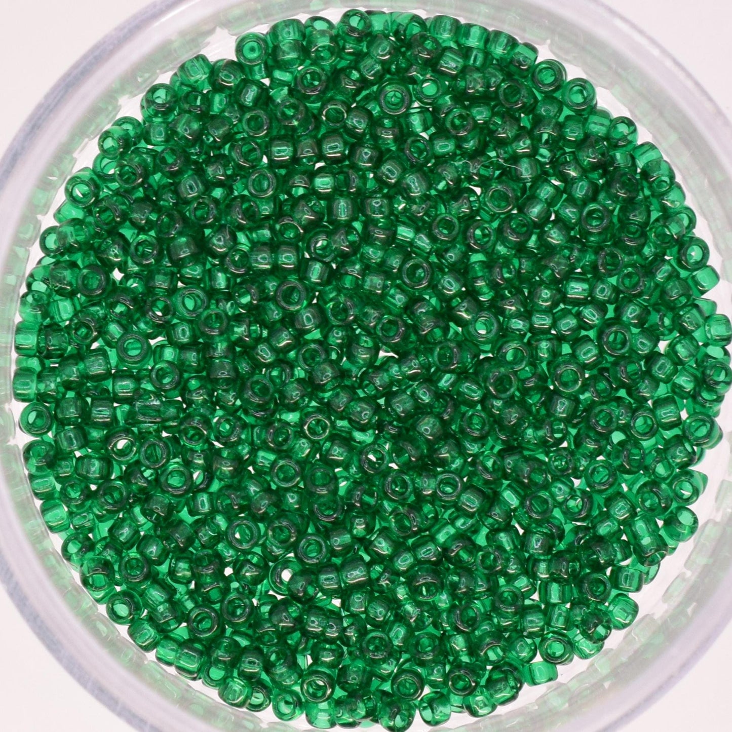 5g Toho seed beads 15/0, Transparent green emerald, TR-15-939, japanese beads, transparent green, tiny beads, dark green