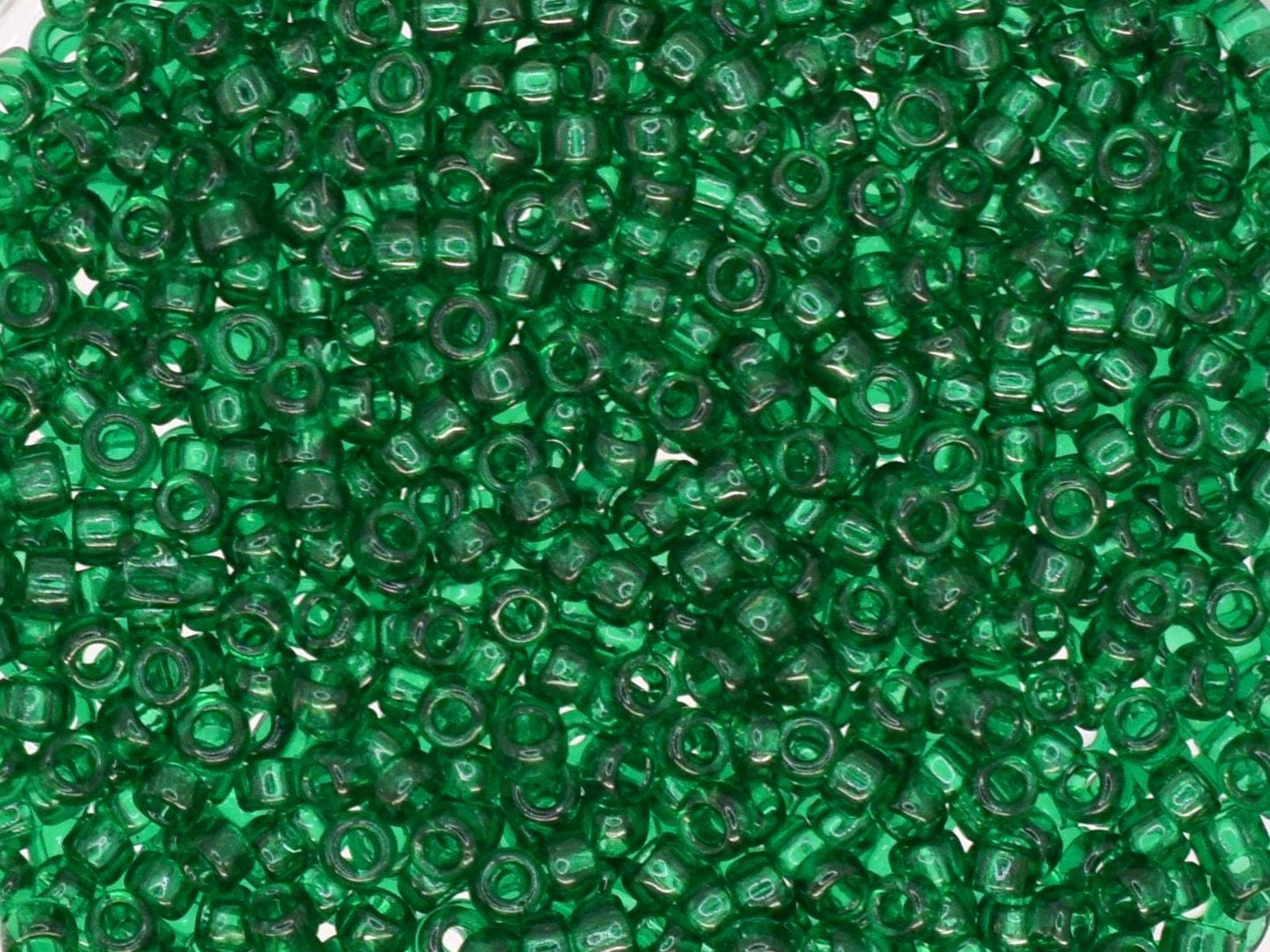 5g Toho seed beads 15/0, Transparent green emerald, TR-15-939, japanese beads, transparent green, tiny beads, dark green