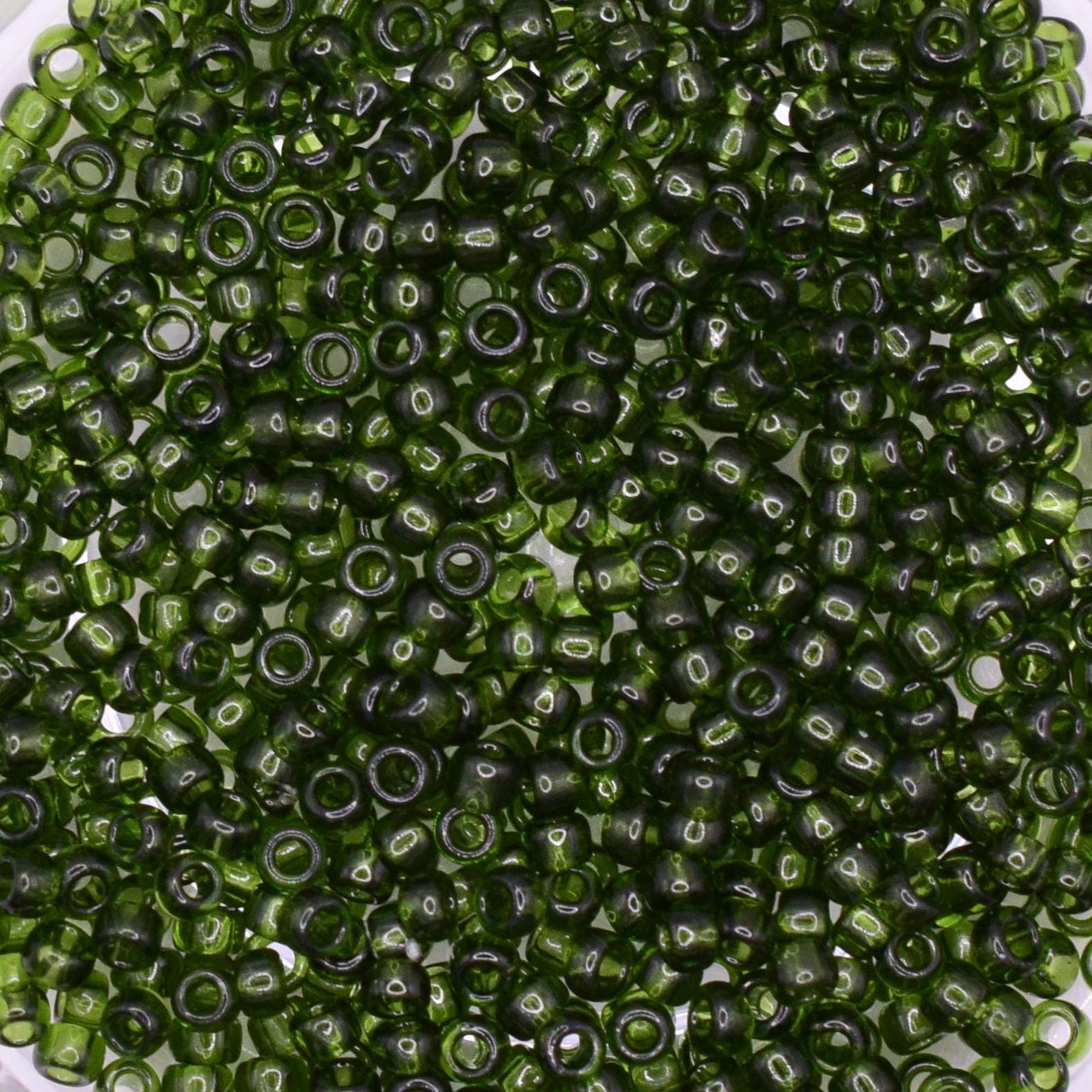 5g Toho seed beads 15/0, Transparent olivine, TR-15-940, japanese beads, transparent green, tiny beads, dark green