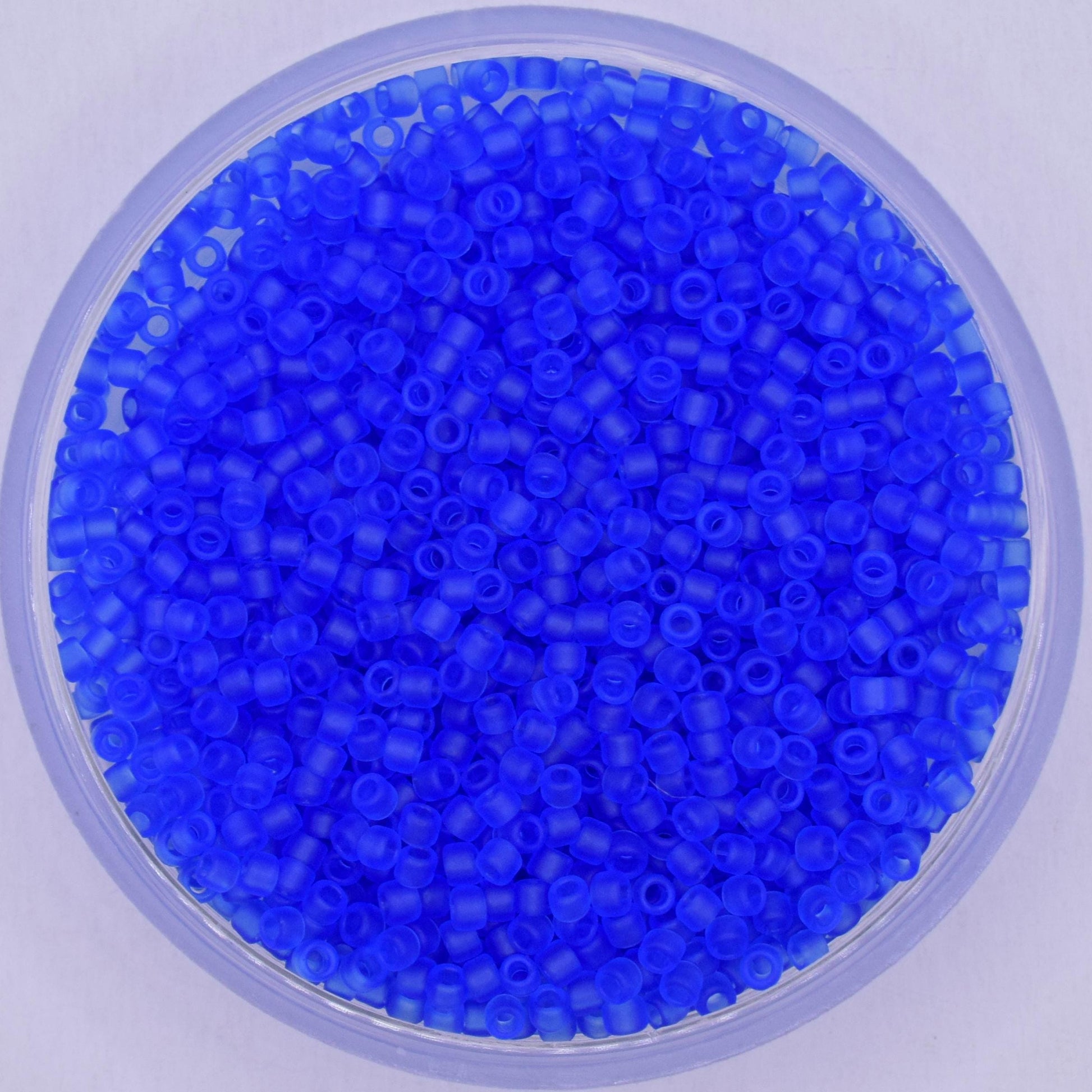 5g Toho seed beads 15/0, Transparent frosted sapphire, TR-15-942F, japanese beads, transparent blue, tiny beads, matte dark blue