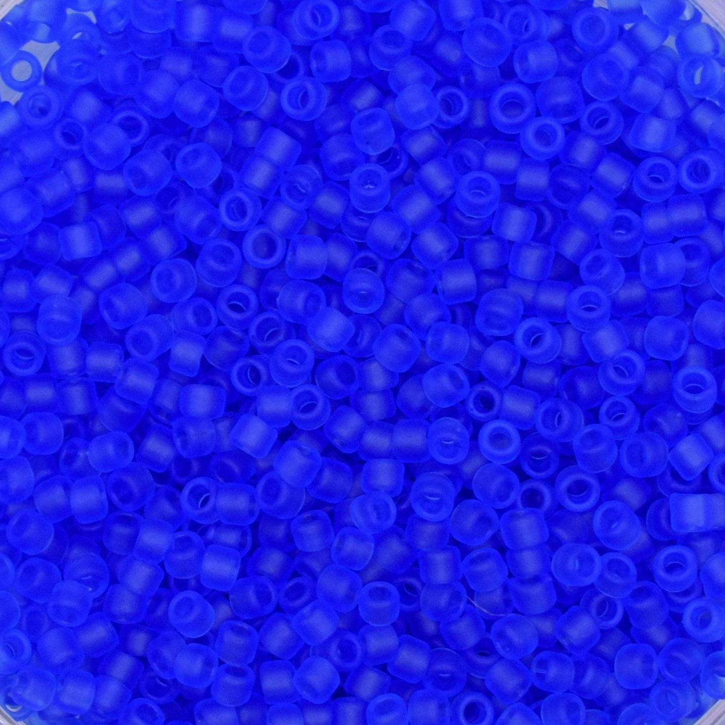 5g Toho seed beads 15/0, Transparent frosted sapphire, TR-15-942F, japanese beads, transparent blue, tiny beads, matte dark blue