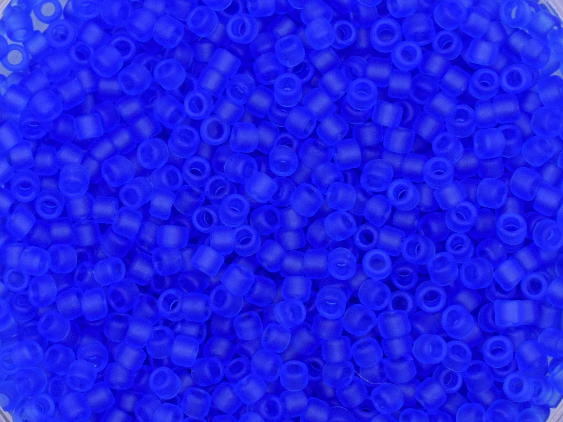 5g Toho seed beads 15/0, Transparent frosted sapphire, TR-15-942F, japanese beads, transparent blue, tiny beads, matte dark blue